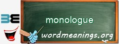 WordMeaning blackboard for monologue